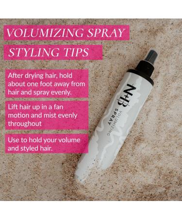 N+B Volumizing Spray | Medium Hold Fast Drying Lightweight | Non-Sticky Fights Frizz Heat Protectant Adds Volume | For All Hair Types and Textures | 10 oz - Buy Online on GoSupps.com