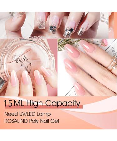 15ml Pink Poly Gel Nail Builder for Nail Extensions - Beginner Friendly Crystal Poly Gel Builder for False Nails - Buy Online on GoSupps.com