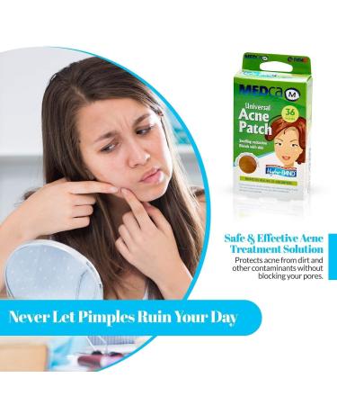MEDca Acne Care Pimple Patch - Hydrocolloid Bandages (108 Count) | Acne Spot Treatment for Face & Skin | Conceals & Reduces Pimples and Blackheads | 108 Piece Assortment - Buy Online on GoSupps.com