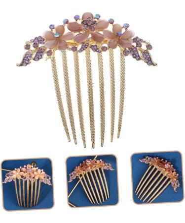 Mikinona Opal Comb Side Hair Clip Wedding Hair Accessories for Brides Floral Hair Clips Small Tooth Comb Bridal Hair Clip Hair Comb Clip Wide Tooth Combs for Women Hair Topper Alloy Purple - Buy Online on GoSupps.com
