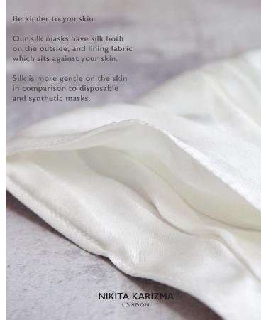 KARIZMA Beverly Hills Silk Face Mask - White Designer Facemask for Women | Washable & Reusable 19 Momme Mulberry Silk Mask - Buy Online on GoSupps.com
