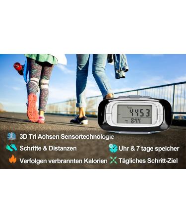 Lebexy Pedometer Clip - Simple Fitness Tracker for Steps Distance & Calories | No Bluetooth/App Needed | Large Display | International Shipping - Buy Online on GoSupps.com