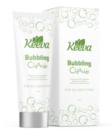 Keeva Bubbling Cleanser - Gentle Foaming Acne Face Wash with Tea Tree Oil for All Skin Types Treats and Prevents Acne - Cleanses Pores Removes Excess Oils - Paraben and Sulfate Free