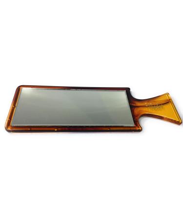 niavida pocket mirror Retro-Classique 14 cm with frame + handle in amber look glass mirror rectangular