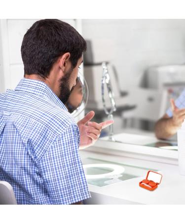Exceart Cute Bear Travel Contact Lens Case - 4 Compact Boxes with Mirror for Outdoor & Office Use - Orange - Buy Online on GoSupps.com