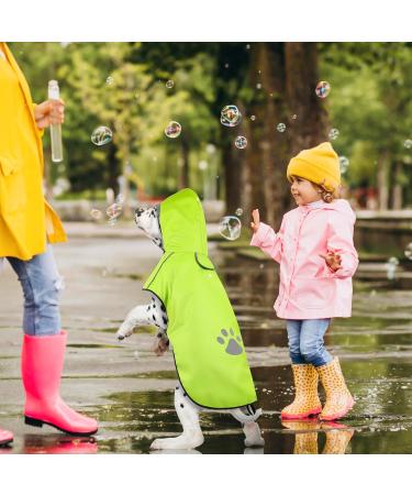 Reflective Dog Raincoat - Waterproof Adjustable Jacket for Small Medium & Large Dogs | Rain Cape with Hood for Walks - Size M - Green - Buy Online on GoSupps.com