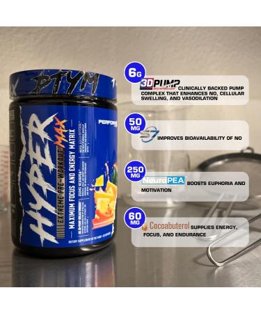 Performax Labs HyperMax 3D Extreme Pre-Workout Intense Energy High Stim Vasodilator | Improve Exercise Performance Endurance Muscle Pumps Focus & Mood (Rocket Bomb) - Buy Online on GoSupps.com