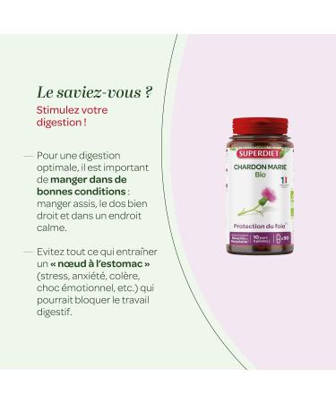 SUPERDIET ORGANIC MILK THISTLE - Liver protection Herbal medicine Made in France 90 capsules - Buy Online on GoSupps.com