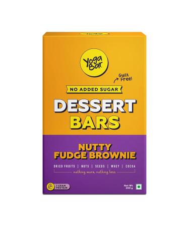 Yogabar Dessert Protein Bar - Healthy Chocolate Fudge Brownie Snack | 7g Protein & 5g Fiber | Guilt-Free Nutty Fudge Brownie (10 Bars) - International Shipping Available - Buy Online on GoSupps.com