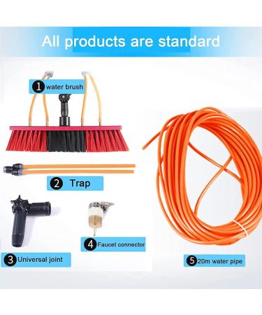 Telescopic Water Fed Pole for Cleaning Conservatory Roofs Photovoltaic Panels and Windows Suitable for Cleaners 35cm Brush Head 10M/33FT - Buy Online on GoSupps.com