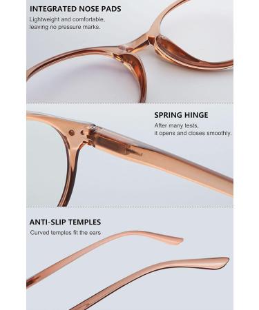 MAGIMODAC Women s Blue Light Filter Computer Glasses - Oval Reading Frames 2.75 Diopters P & Syneplecy Visual Aid - Transparent Dark Brown - Buy Online on GoSupps.com