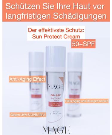  MAGE MAGE Sun Protect Cream Anti-aging face cream SPF 50+ UVA and UVB protection firming moisturizing vegan cream made in Germany - Buy Online on GoSupps.com