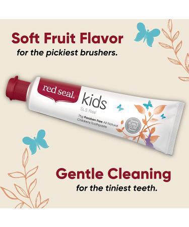 Red Seal Kids Toothpaste | Non-Fluoride, No SLS or Parabens | Mild Banana Peach Bubblegum Flavor | Safe to Swallow | Remineralizing Toothpaste for Children - Buy Online on GoSupps.com