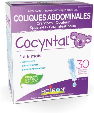 Boiron Cocyntal used for the relief of baby colic: abdominal pain cramps spasms and intestinal gas. 30 unit-doses 1 box - Buy Online on GoSupps.com