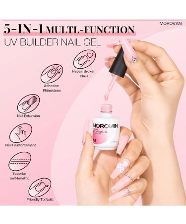 Morovan Builder Nail Gel Kit - 5 in 1 Professional Builder Gel Nail Kit 6 Colors Nail Builder Gel 15ml Builder Gel in a Bottle Extension Nail Hard Gel Nail Builder Manicure Nail Art Design for Women - Buy Online on GoSupps.com