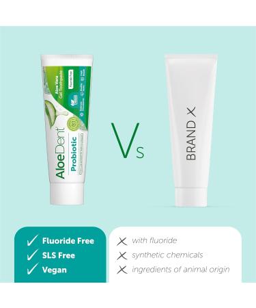  Aloe Dent AloeDent Probiotic fluoride-free oral microbiome balance natural probiotic with aloe vera fresh breath alcohol-free SLS-free vegan 75 ml - Buy Online on GoSupps.com