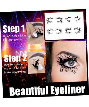  TOVINANNA 12 Pairs Halloween Eye Liner Stickers Halloween Eyes Decoration Cat Eyes Stickers Eyelash Strips Eyeshadow Stickers Eye Liner Stickers - Buy Online on GoSupps.com