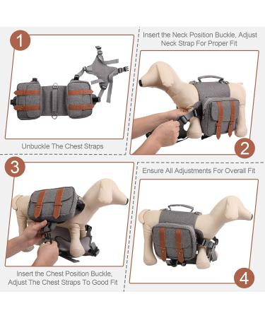 Vintage Outdoor Dog Backpack | Adjustable Service Hound Saddle Bag for Medium Large Dogs | Ideal for Camping, Hiking, Training & Travel - Buy Online on GoSupps.com