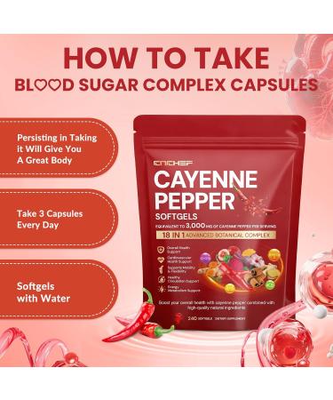 Cayenne Pepper Softgels Supplement, Cayenne Pepper Capsules with VitaminD3+K2,Berberine, Q10, Omega-3, Turmeric, Hawthorn, Beetroot, Supports Leg Vein, Digestive & Heart Vessel Health, 240 Softgels - Buy Online on GoSupps.com