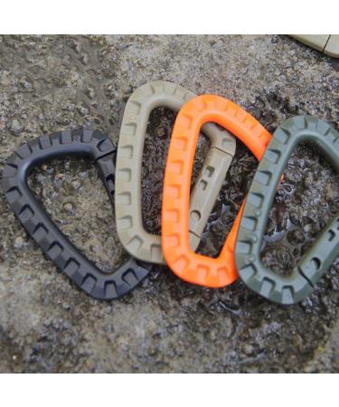 EKLORN 6pcs Plastic D-Ring Carabiner Hooks for Backpack Outdoors + Free Cable Organizer - Black - Buy Online on GoSupps.com