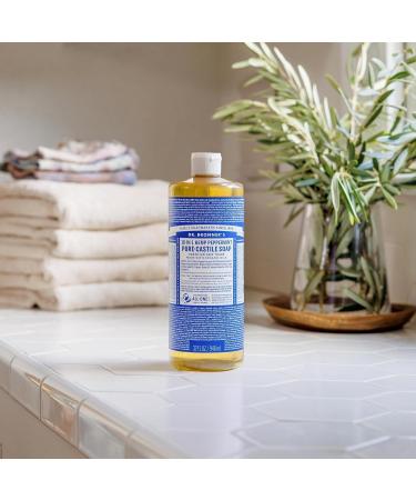 Hemp Peppermint Pure Castile Oil - Organic 25 oz | Vegan Non-GMO Multi-Purpose Soap for Face Body Hair Laundry & Pets | Eco-Friendly Refreshing Clean - Buy Online on GoSupps.com