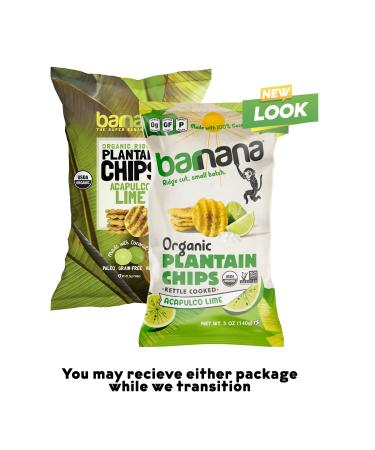 Barnana Organic Plantain Chips - Acapulco Lime, 5oz | Paleo, Vegan, Grain-Free Snack - Buy Online on GoSupps.com