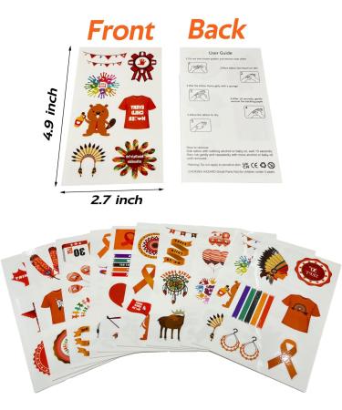 10 Sheets Orange Temporary Tattoos orange Stickers Waterproof Indigenous Tattoos Paper Sticker Orange Shirt Accessories for Kids Women and Men - Buy Online on GoSupps.com