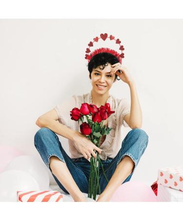 Lurrose Red Love Heart Headband - Sequin Valentine s Day Hair Accessories | Glitter Heart Headdress for Parties & Weddings - Buy Online on GoSupps.com