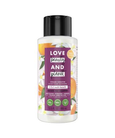 Love Beauty And Planet Sulfate-Free Shampoo Deep Cleanse  Hydrate  Strengthen  Volumize & Shine Vegan Biotin & Sun-Kissed Mandarin 5-in-1 Multi-Benefit Nourishing Shampoo 13.5oz