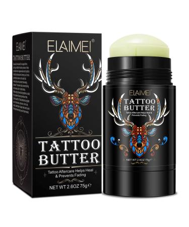 Tattoo Aftercare Butter Balm 2.6 oz Old & New Tattoo Moisturizer Healing Brightener for Color Enhance Natural Organic Tattoo Cream 1pack