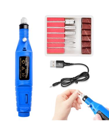 2 Electric Manicure Nail Grinder - Professional Manicure Pedicure Kit Natural Toe Nail Polisher Grinding Machine Hand Foot Care Tool 2 Pcs Usb-blue