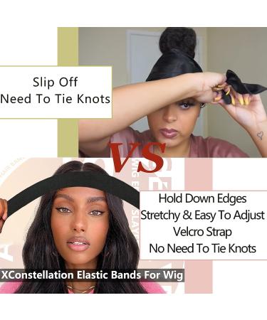 Lace Melting Bands for Wig Edges - Elastic Bands for Secure Wig Placement - 2 Pack Black+Pink - Buy Online on GoSupps.com