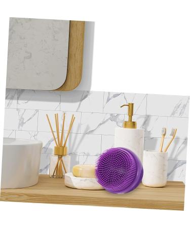 COHEALI Men's Silicone Bath Brush Set - Portable Body Scrubber & Massager for Exfoliation - Purple 9x8cm - 3pcs - Buy Online on GoSupps.com