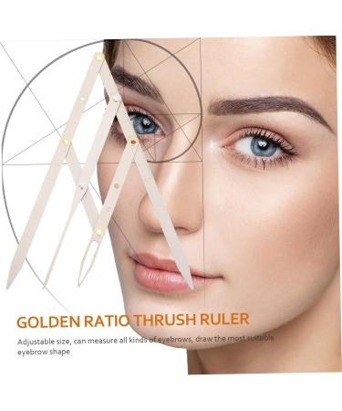 Angoily 1pc Second Generation Scale Metal Eyebrow Ruler Golden Ratio Eyebrow Measuring Ruler Make up 25x5x0.6cm Silver - Buy Online on GoSupps.com