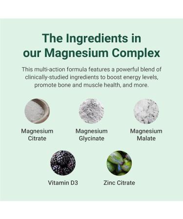 Hey Nutrition Magnesium Complex High Strength 205mg Supplement - Zinc Vitamin D3 - Muscle & Bone Health Nerve Function & Energy Support - UK Manufactured - Non-GMO - 6 Pack - 360 Vegetarian Capsules 60 count (Pack of 6) - Buy Online on GoSupps.com
