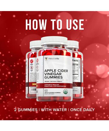 Organic Apple Cider Vinegar Gummies with The Mother - Vegan ACV for Cleanse, Detox & Digestive Health - 30 Servings - Buy Online on GoSupps.com