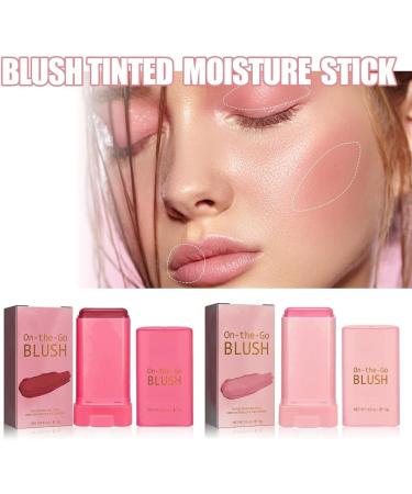 On-The-Go Makeup Blush Stick Blush Stick 2-in-1 Cheek and Lip Tint Soft Cream for Lips/Eyeshadow/Cheek Makeup Long-Lasting Waterproof On-The-Go Solid Blush Stick (Pink) - Buy Online on GoSupps.com