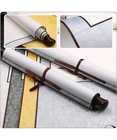 STOBOK 2pcs Blank Rice Paper Scroll Decked Accessories Quill Household Blank Scroll Office Set Wall Hanging Silverx2pcs 1.5X40X117CMx2pcs - Buy Online on GoSupps.com