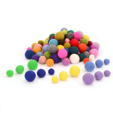 Glaciart One Felt Pom Poms Wool Balls - 240 Pcs - Handmade Felted - 4 Sizes - 60 Colors - for Felting & Garland - Buy Online on GoSupps.com