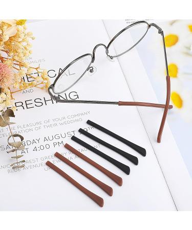 Aster 8 Pairs Anti-Slip Silicone Glasses Bracket Covers - Rubber End Caps for Sports & Reading Glasses (Black/Brown) - International Shipping Available - Buy Online on GoSupps.com