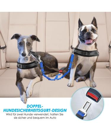 Buy Slowton 2-in-1 Dog Car Seat Belt | Tangled-Free Durable Adjustable & Reflective - Perfect for Travel with Medium Dogs - Light Blue - Buy Online on GoSupps.com