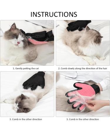Timjjg Pink Hair Removal Gloves & Stainless Steel Nursing Comb for Cats & Dogs | Pet Massage & Litter Cleanup - Buy Online on GoSupps.com