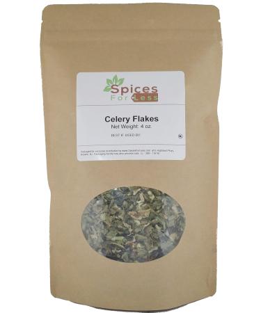 SFL Dried Celery Flakes - 4 oz - Kosher 4 Ounce (Pack of 1)