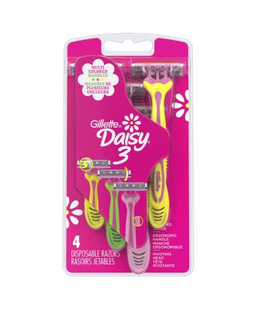 Gillette Daisy 3 Women's Disposable Razors,4 Count (Pack of 1)