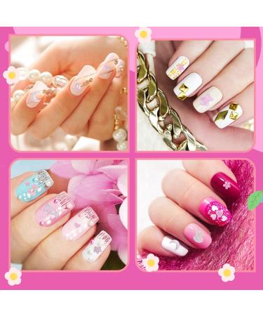 100 Pieces 3D Nail Art Charms Set - Heart Bear Butterfly & Flower Decorative Strass for DIY Nails - Perfect for Valentine's Day & Mobile Phone Decor - Buy Online on GoSupps.com