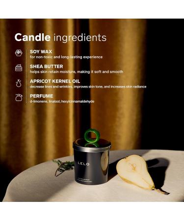 LELO Flickering Touch Massage Candle - Luxury 5.3oz Scented Body Oil with Snow Pear & Cedarwood - International Shipping Available - Buy Online on GoSupps.com