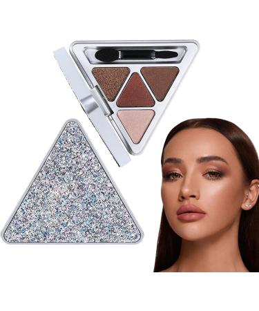 Natural Eyeshadow Palettes | 4 Colors Colorful Eyeshadow Palette | Professional Highly Pigmented Waterproof Glitter Makeup Palette Eye Shadow For Teens Beginners Travel Makeup Pochy F401#brown Kiss Secret Language - Buy Online on GoSupps.com