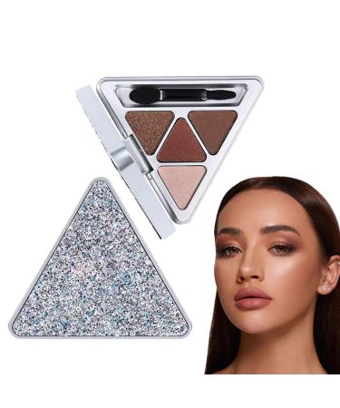 4 Color Eyeshadow Palette | 4 Colors Glitter Makeup Palette Professional Eye Shades Cosmetics - Waterproof Pigment Eye Shadow Pallete Glitter Makeup Palette Colorful Eyeshadow Palette Kagrote F401#brown Kiss Secret Language