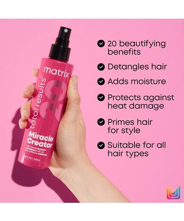 MATRIX Total Results Miracle Creator Multi-Tasking Treatment 6.8 Fl Oz | Strengthening Leave-In Treatment for Damaged Hair | Heat Protectant & Detangler Spray - Pack of 1 - Buy Online on GoSupps.com