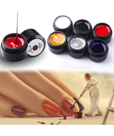 1 Pulling Silk Spider Gel Nails 6 Colours Design Point to Drawing and Painting Decoration Draw Silk Varnish Silver - Buy Online on GoSupps.com